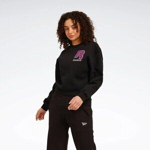 Reebok OV CREW Siyah Kadın Sweatshirt Womens Medium Black NWT